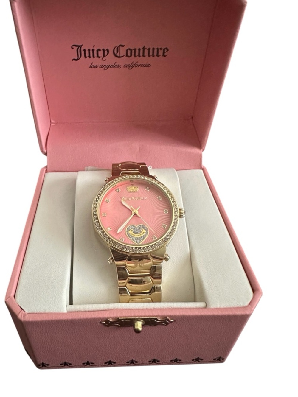 Juicy Couture Gold-Tone Bracelet Watch with Pink Dial